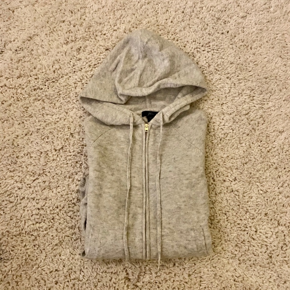 J.Crew Wool Zip-Up Hooded Sweater